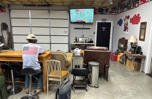 Oxford House | Marc’s Mancave is a great space to enjoy a ballgame weekend or Oxford get away