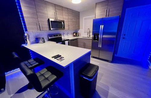 Loring Heights Apartment | Modern Chrome Heart Haven - Fireplace Bed