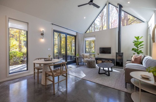 Asheville Cabin | Peaceful Romantic Getaway | Creek | Cozy Hot Tub | Firelight at Shope Creek