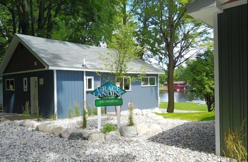 Ludington Cottage | PINE - Grace Landing Cottages With Stunning Sunsets Over Hamlin Lake.