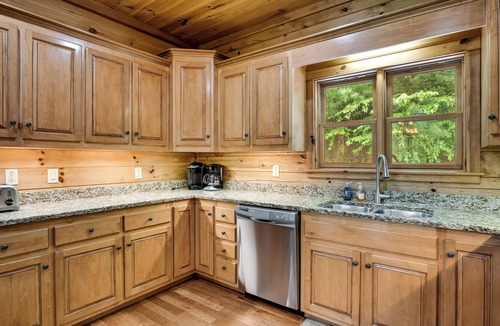 Topton Cabin | PRIVATE COVE FOR SWIMMING! LAKEFRONT WITH DOCK, MOUNTAIN/LAKE VIEWS, FIRE PIT.