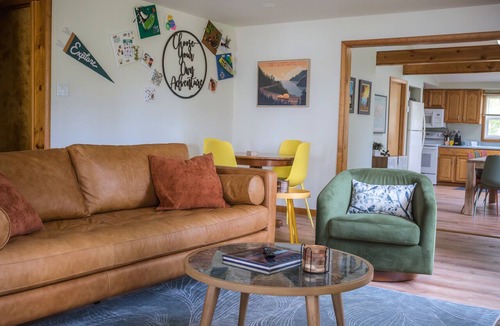 Gaylord House | Private Lake Front, Fire Pit, Grill, Backyard, AC, Hot Tub