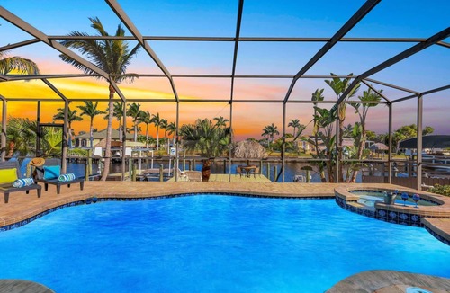 Burnt Store Villa | Quick Gulf Access Pool/Spa with Games Room + Tiki