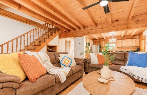 Bryson City Apartment | Renovated Log Cabin on Creek | Hot Tub | Fire Pit | Smokies