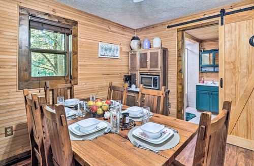 Ennice Cabin | Rustic Cabin w/Patio & Pond on Blue Ridge Parkway