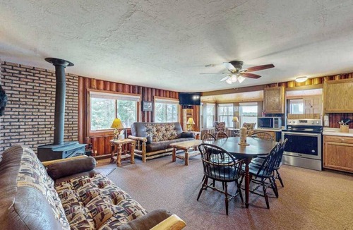 St Germain House | Rustic Cozy lakefront Cabin with dock, fire pit, gas grill, W/D & quiet location
