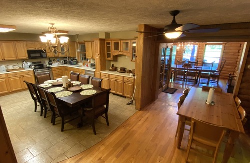 Lake Leelanau House | Rustic Log Cabin Retreat across from Lake Leelanau