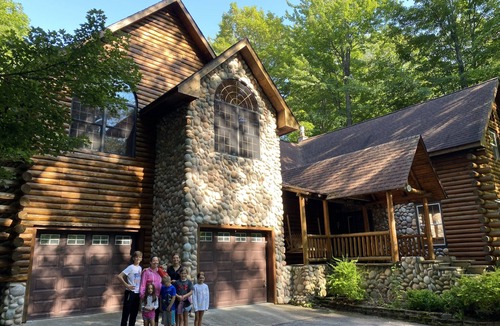 Lake Leelanau House | Rustic Log Cabin Retreat across from Lake Leelanau