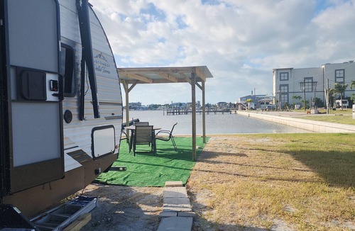 Fort Myers Beach House | RV camper in Fort Myers Beach waterfront RV park right at bridge