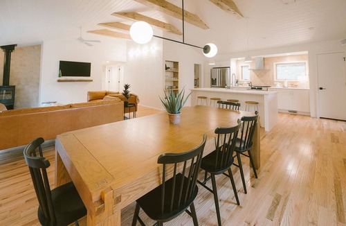 Lansing Cabin | Scandi Cabin on 105 acres: Hot Tub/Sauna/Views/EV,