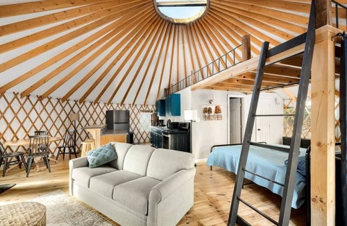 Wardensville House | Scenic forest yurt w/hot tub & river access