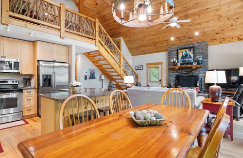 Wildwood Mountain Cabin | Screened Porch With Indoor Wood Burning Fireplace | Creekview Cabin
