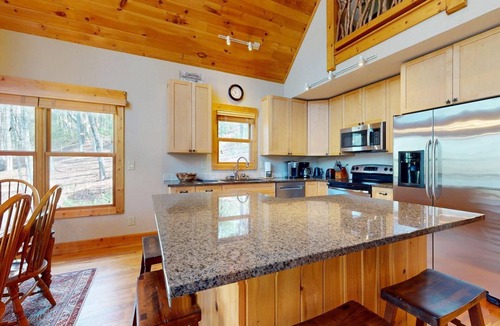Wildwood Mountain Cabin | Screened Porch With Indoor Wood Burning Fireplace | Creekview Cabin