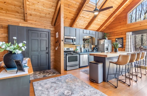 Ellijay House | Secluded Ellijay River Cabin, Hot tub, firepit, Fire Pit, Bunkroom & Gameroom