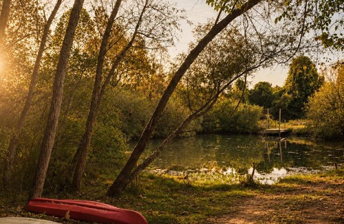 Louisville Cabin | Serene cabin with a pond and creek perfect for relaxing nature adventures