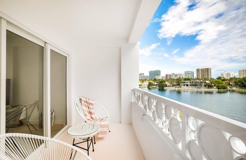 Bay Harbor Islands Apartment | Serene Waterfront 1BR, Miami Balcony Views