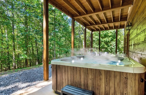 Blue Ridge Cabin | Spacious, New Cabin! New Hot Tub, Fire Pit, and Game Room! Dog-Friendly!