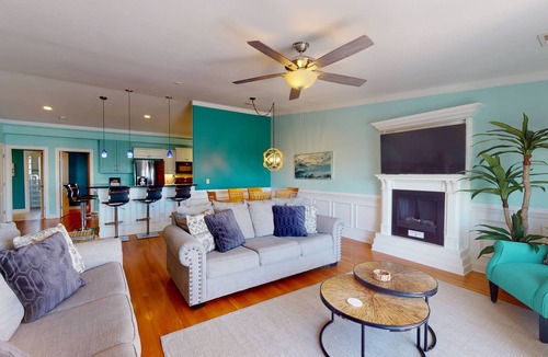 Kure Beach House | Spacious Townhome w/Ocean Views, Elevator, Dog Friendly & Steps to Beach
