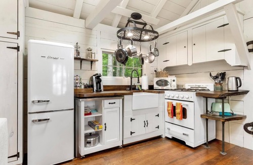 Harbor Springs Cabin | The Blissful Cabin - A cozy one-bedroom cabin with a fireplace.
