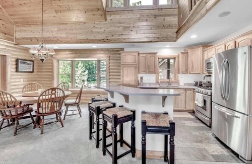 Long Lake House | Unique log cedar family vacation home with 185 feet of secluded lake frontage