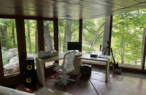 Alaska Ski Chalet | Usonian Frank Lloyd Wright Inspired River House on the Thornapple River