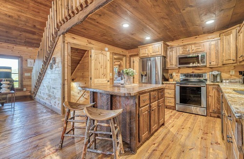 Ridgeline Vistas Cabin | VIEWS! Game Room + Hot Tub + Outdoor Fireplace + 3 Decks