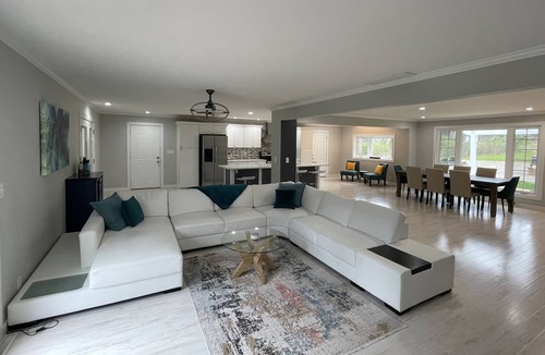 Union Pier House | Warren Woods Pool Retreat on private 5 acres, large heated pool & hotub
