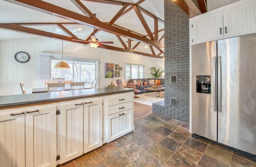 Franklin House | Waterfront wonder with amazing views, firepit, foosball, grill & covered porch