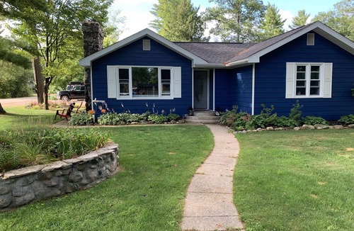 Indian River House | Welcome to Maison Bleu…just 200 steps away from the waters edge of Burt Lake!
