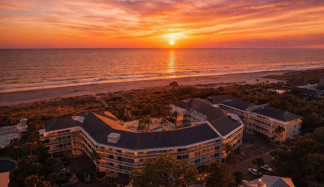 Beachfront Condo at Coligny | Pool View + Balcony