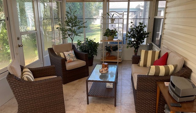 Charming Retreat with Lanai & Preserve Views, Golf Cart Included!