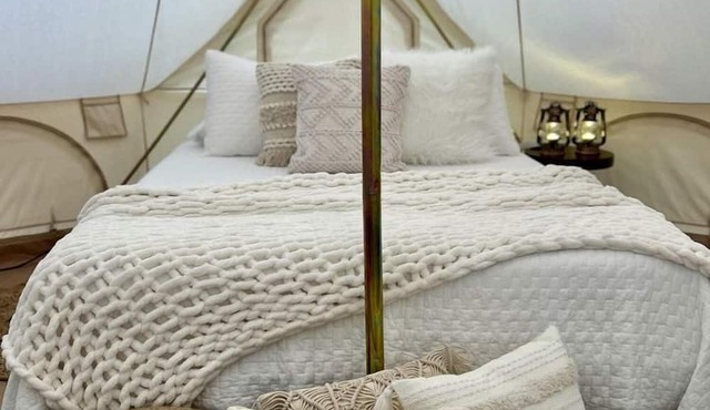 Charming Woodland Glamping Tents with Fire Pit and Elevated Decks near Gentry, West Virginia