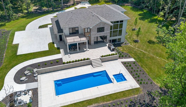 Contemporary 26-Acre Estate, Private Beach, Pool