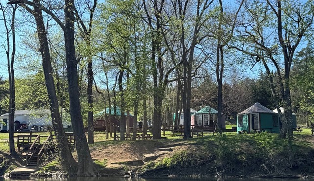 “Glamping” in the mystical Painted Horse Yurt on the Legendary Shenandoah River!