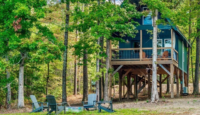 Gorgeous Tiny Tree House with Fire Pit Great for Small Families in Alabama