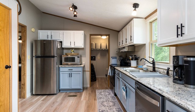 Lakefront home, peaceful setting, beautiful views of the lake and floating dock.