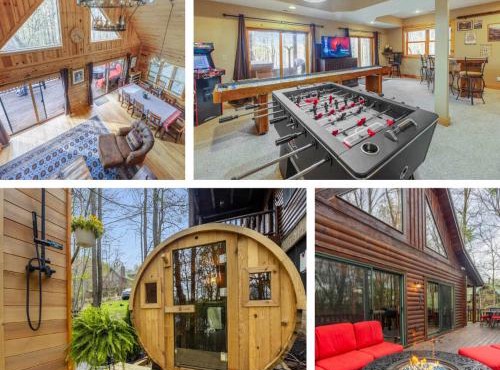 Log chalet w hot tub & BBQ grill