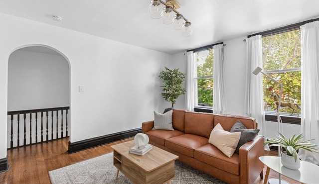 NEW! Designer 2 bedroom apt w/king bed, 65" TV, fenced yard & WiFi - pets <3