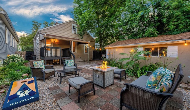 "Oak & Barrel" #1 LOCATION in Louisville. Bourbon & Derby theme. Firepit.