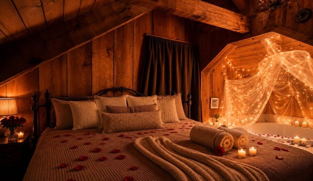 Peaceful & Private Honeymoon - Anniversary - Babymoon cabin W/Heart shaped tub!