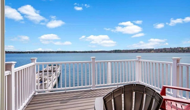 Private balcony with beach access on Fife Lake
