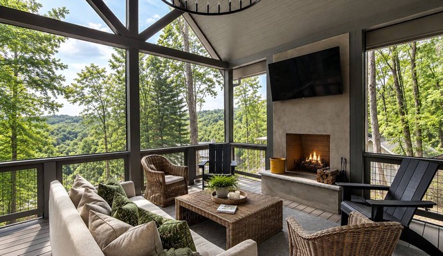 Rabbit Ridge New Designer Cottage Screened Porch + Wood Fireplace | EV Charger