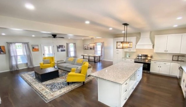 Relax at the Modern Farmhouse known as the 73 at Magnolia Corner.
