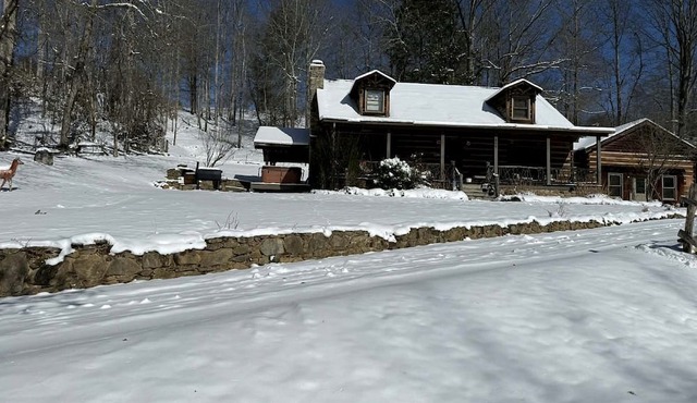 Rustic Log Cabin Rental with a Hot Tub near Asheville, North Carolina