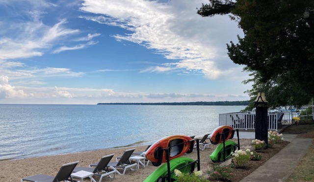 S'more Beach sleeps up to 15 people located on Lake Huron Sandy beach!