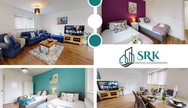 SRK Accommodation - Stunning Luxury Apartment with Free Parking in Peterborough