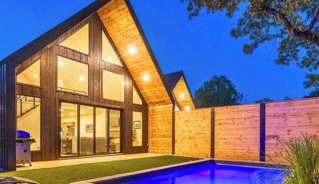 Stylish A-Frame Getaway with Pool and Lake Access