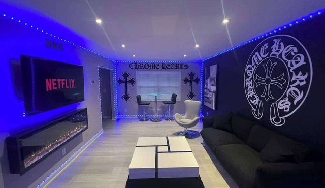Ultra Modern Chrome Heart Haven - Fireplace Bed!