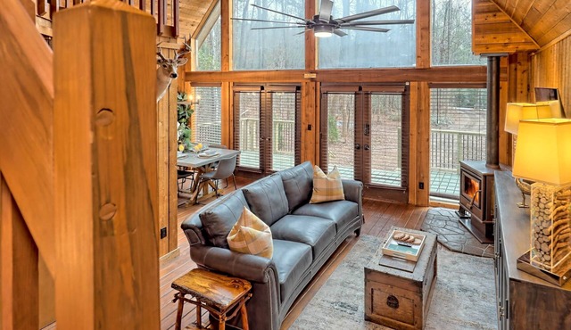 Waterfront A-frame, Hot Tub, Outdoor Kitchen, Firepit, ATV & Off-Road, Helen, GA
